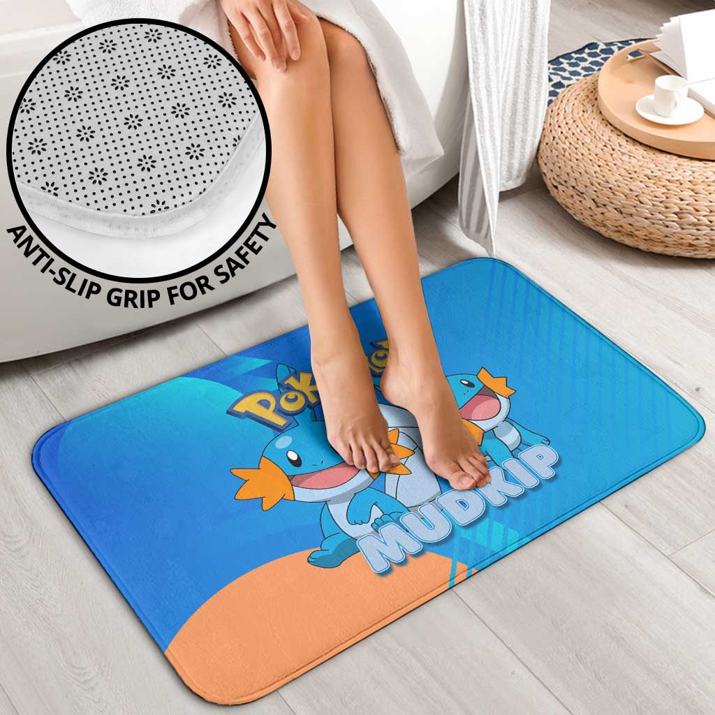 Mudkip Poké Bathroom Set Playful Blue Gradient Cartoon Style