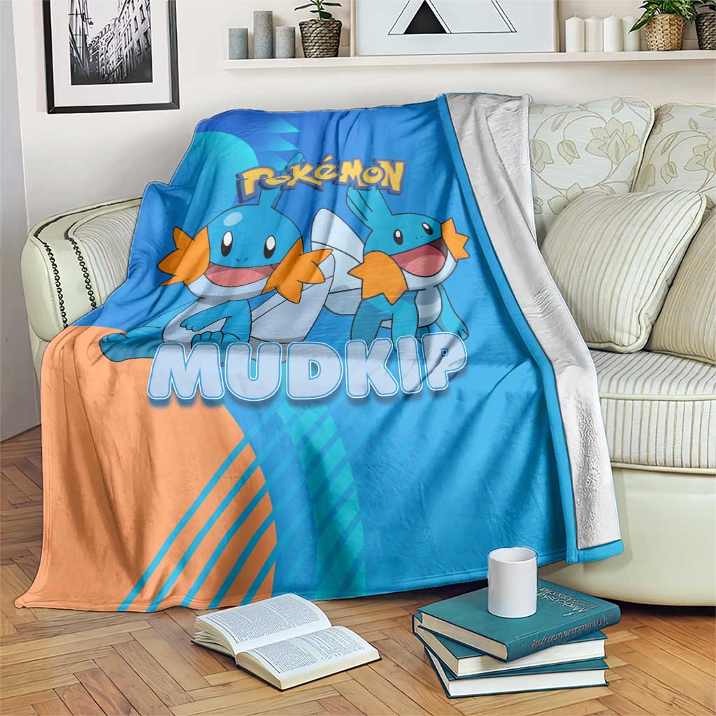 Mudkip Poké Blanket Playful Blue Gradient Cartoon Style