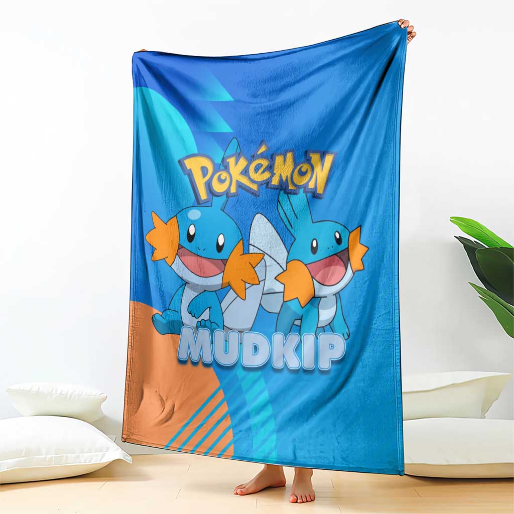 Mudkip Poké Blanket Playful Blue Gradient Cartoon Style