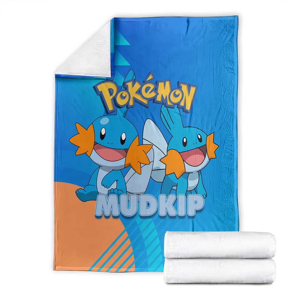 Mudkip Poké Blanket Playful Blue Gradient Cartoon Style