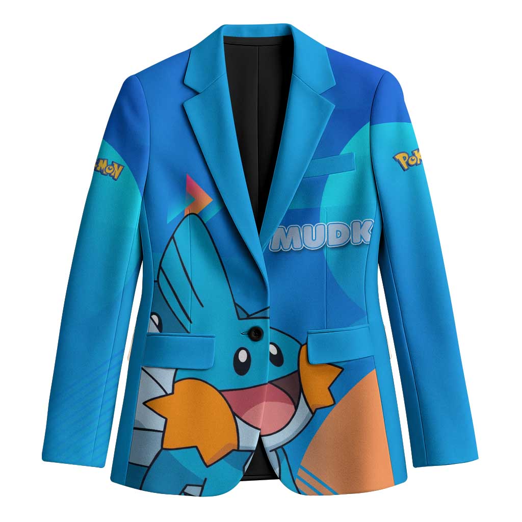 Mudkip Poké Blazer Playful Blue Gradient Cartoon Style