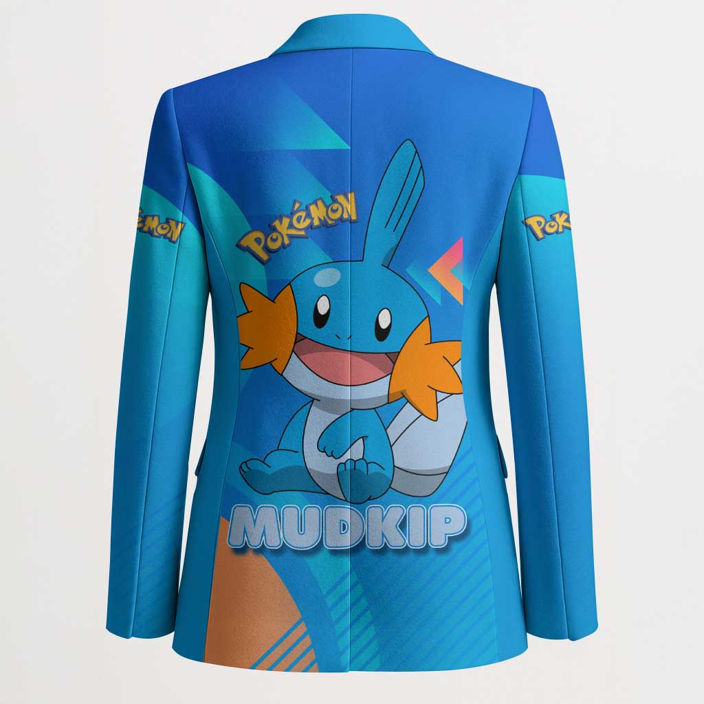 Mudkip Poké Blazer Playful Blue Gradient Cartoon Style