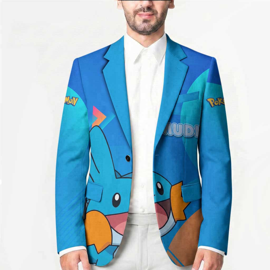 Mudkip Poké Blazer Playful Blue Gradient Cartoon Style