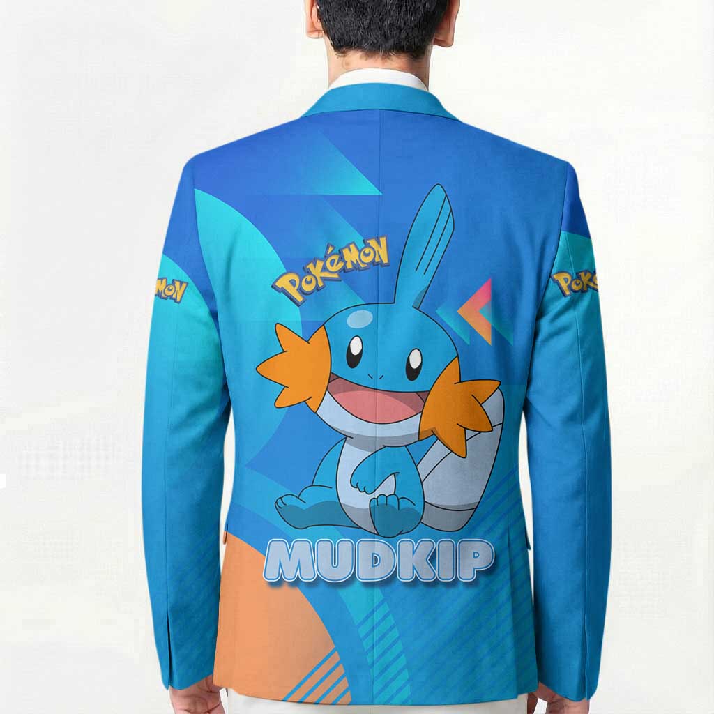 Mudkip Poké Blazer Playful Blue Gradient Cartoon Style