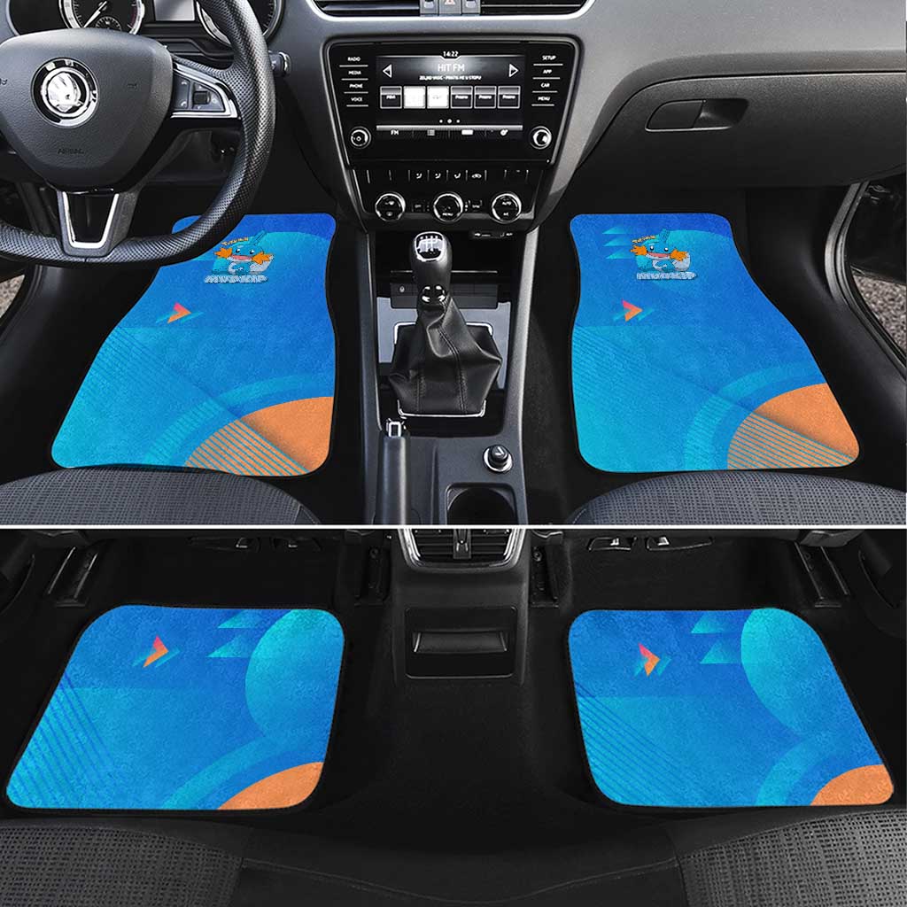 Mudkip Poké Car Mats Playful Blue Gradient Cartoon Style