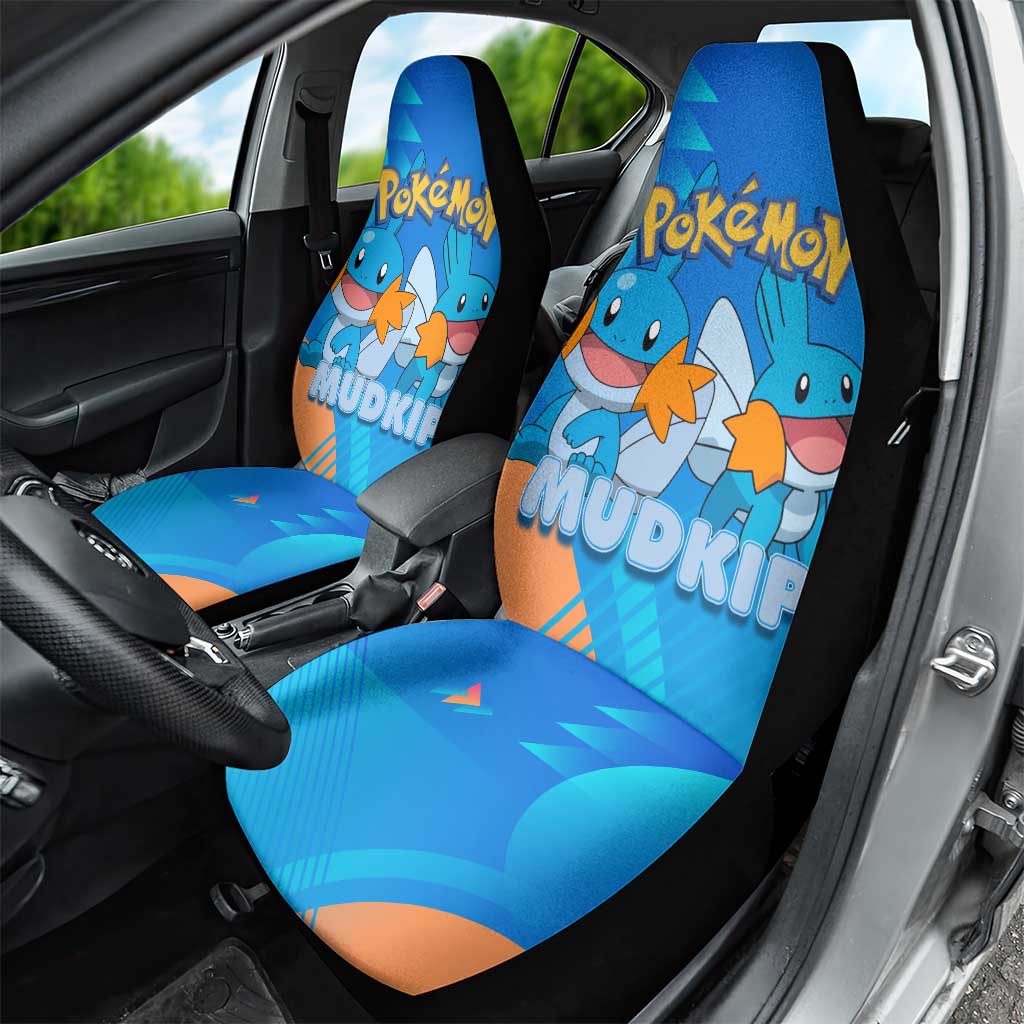 Mudkip Poké Car Seat Cover Playful Blue Gradient Cartoon Style