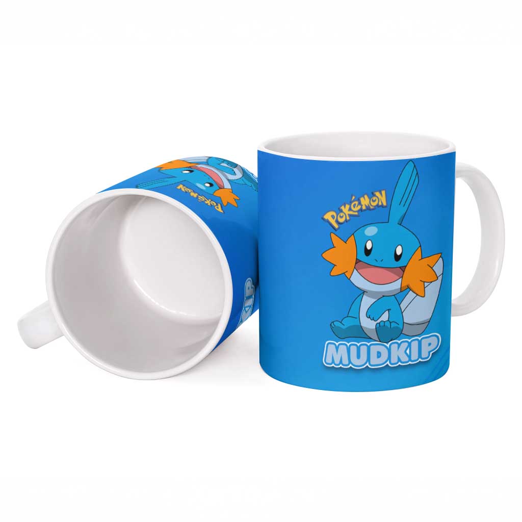 Mudkip Poké Ceramic Mug Playful Blue Gradient Cartoon Style