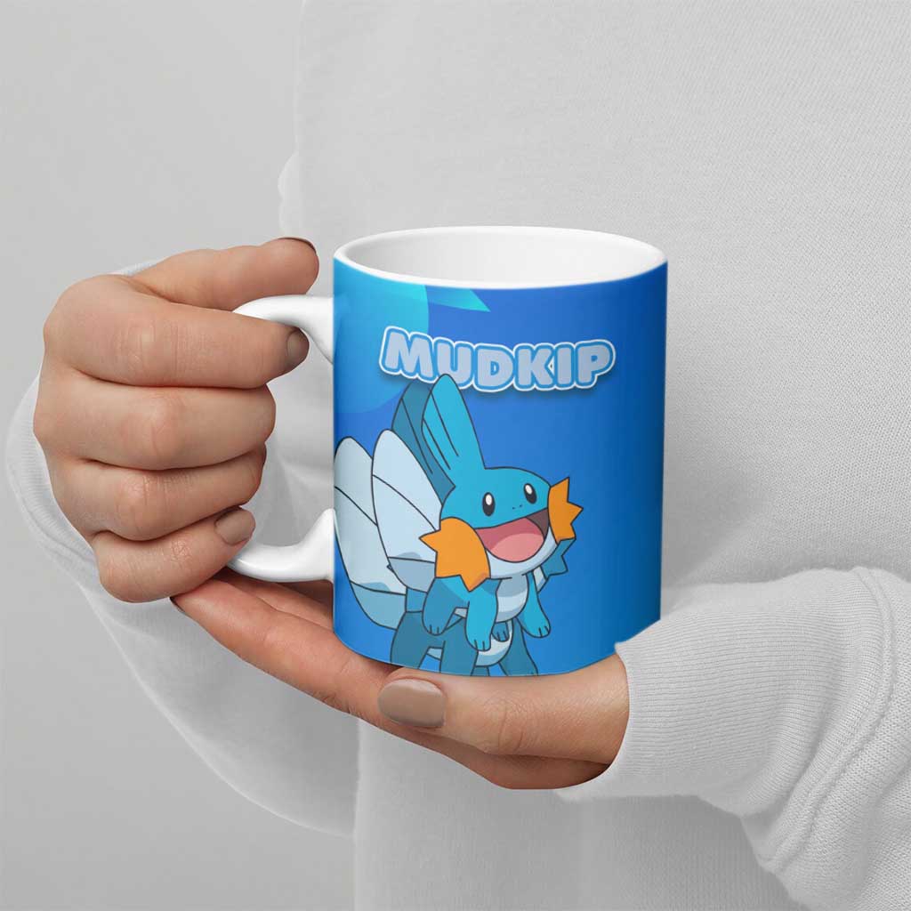 Mudkip Poké Ceramic Mug Playful Blue Gradient Cartoon Style