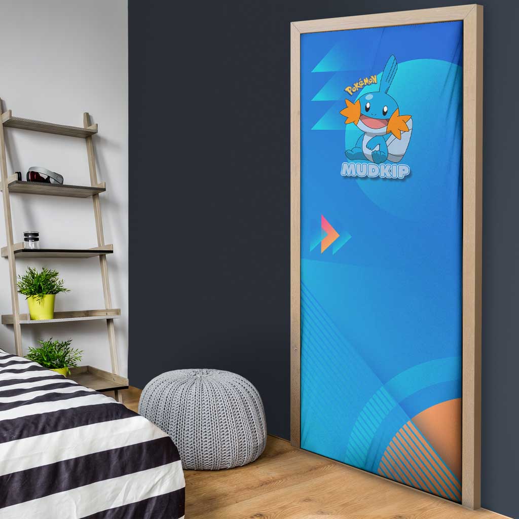 Mudkip Poké Door Cover Playful Blue Gradient Cartoon Style