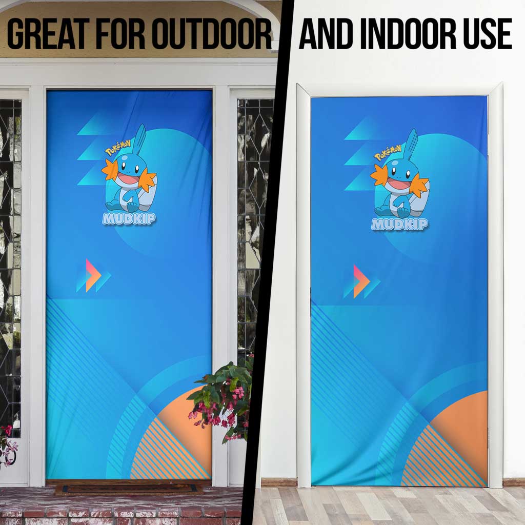 Mudkip Poké Door Cover Playful Blue Gradient Cartoon Style