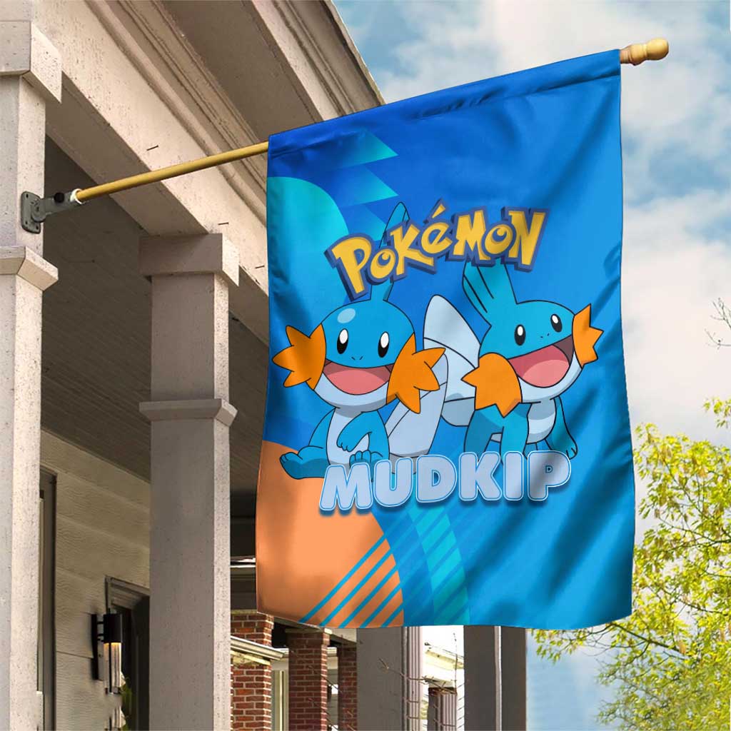 Mudkip Poké Garden Flag Playful Blue Gradient Cartoon Style