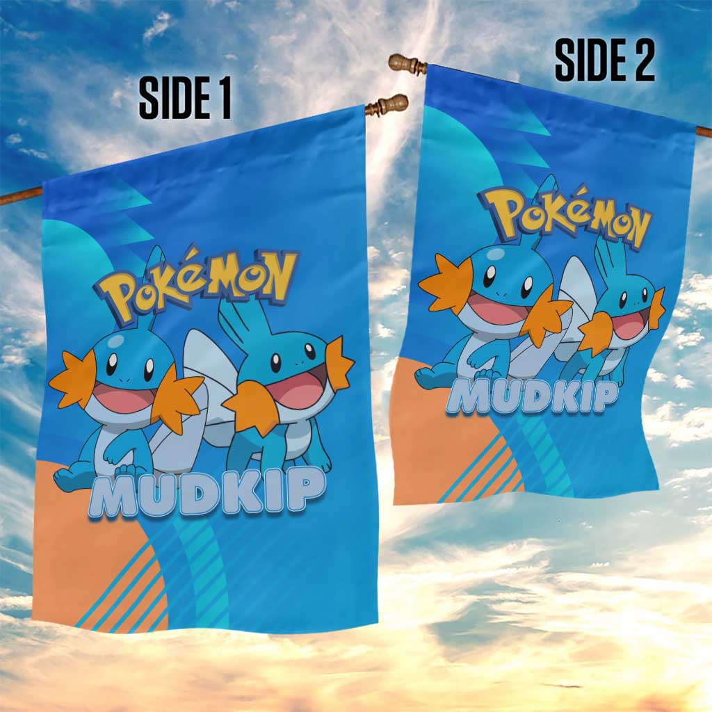 Mudkip Poké Garden Flag Playful Blue Gradient Cartoon Style