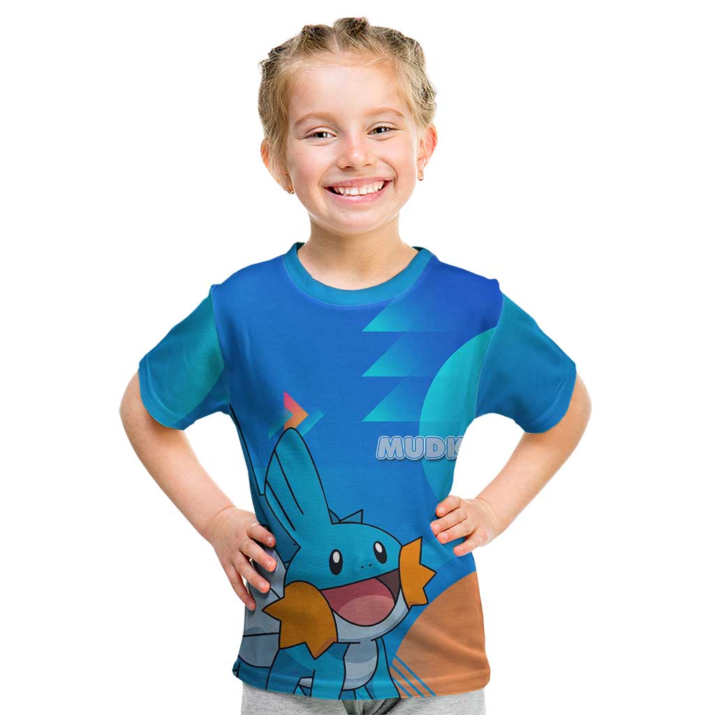 Mudkip Poké Kid T Shirt Playful Blue Gradient Cartoon Style