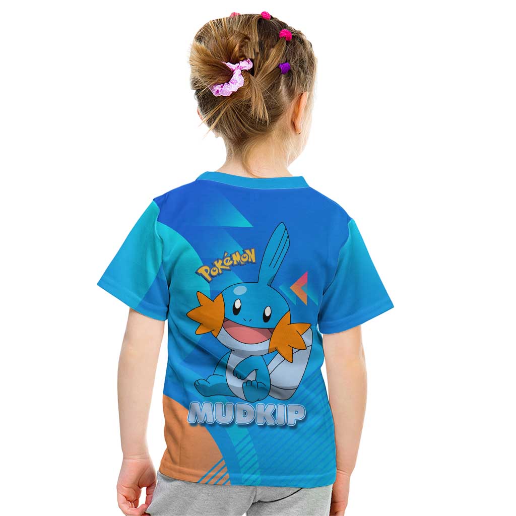 Mudkip Poké Kid T Shirt Playful Blue Gradient Cartoon Style