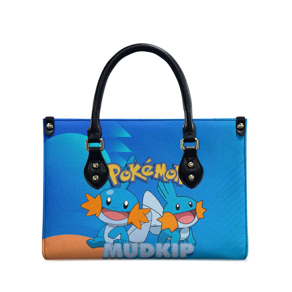 Mudkip Poké Leather Bag Playful Blue Gradient Cartoon Style