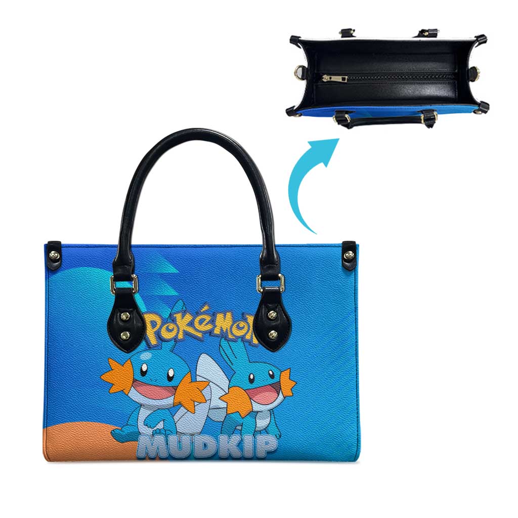 Mudkip Poké Leather Bag Playful Blue Gradient Cartoon Style