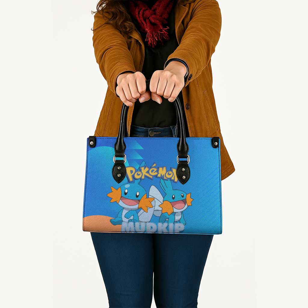 Mudkip Poké Leather Bag Playful Blue Gradient Cartoon Style