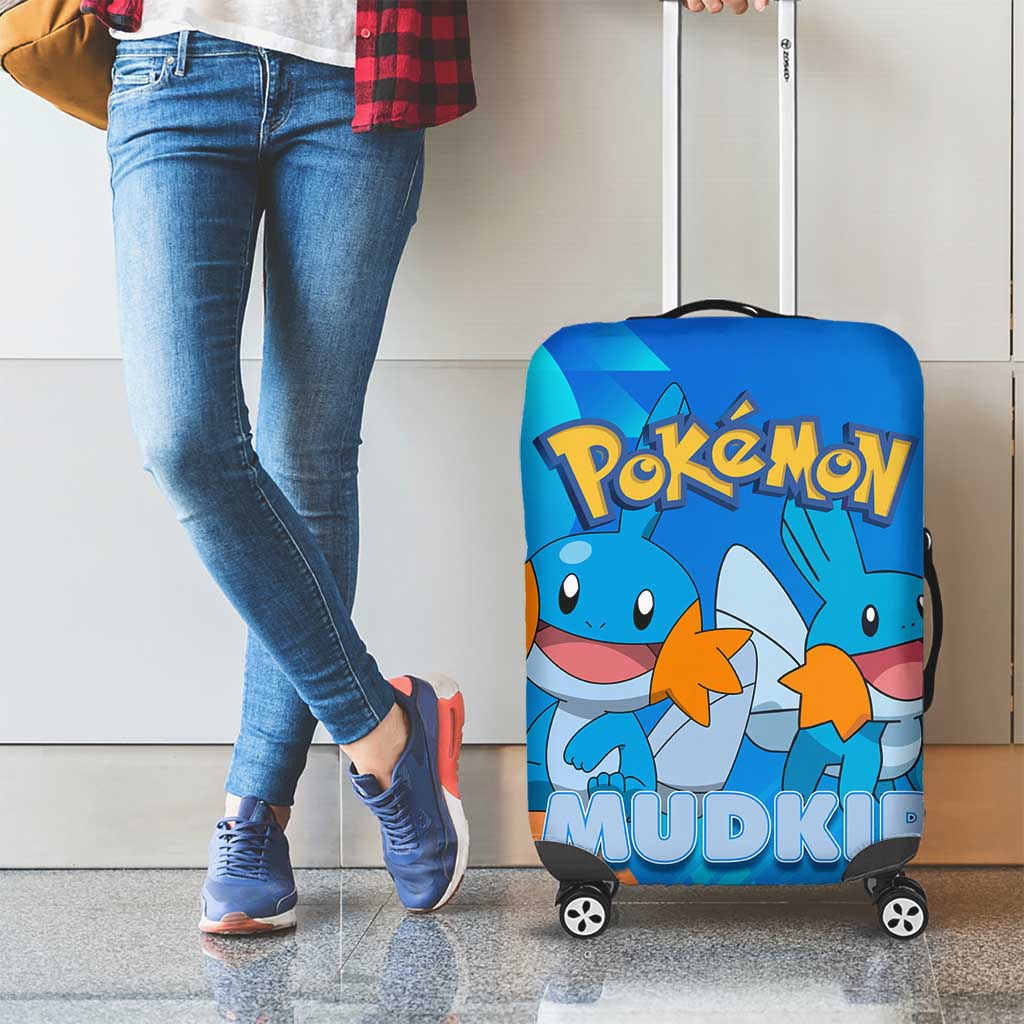 Mudkip Poké Luggage Cover Playful Blue Gradient Cartoon Style