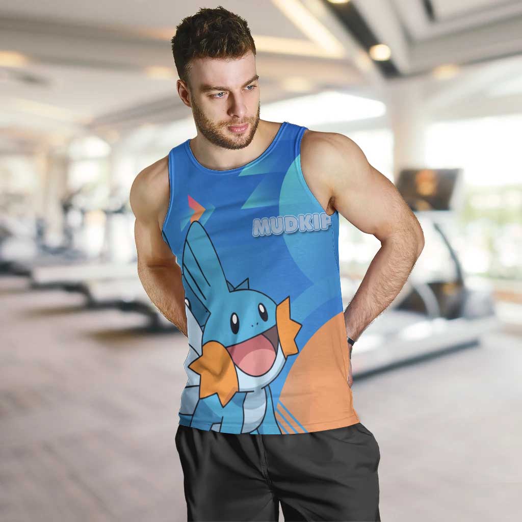 Mudkip Poké Men Tank Top Playful Blue Gradient Cartoon Style
