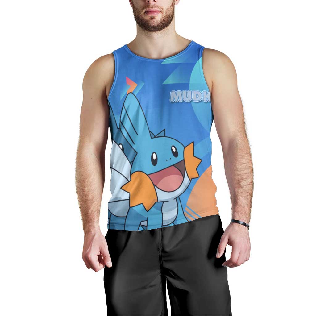 Mudkip Poké Men Tank Top Playful Blue Gradient Cartoon Style