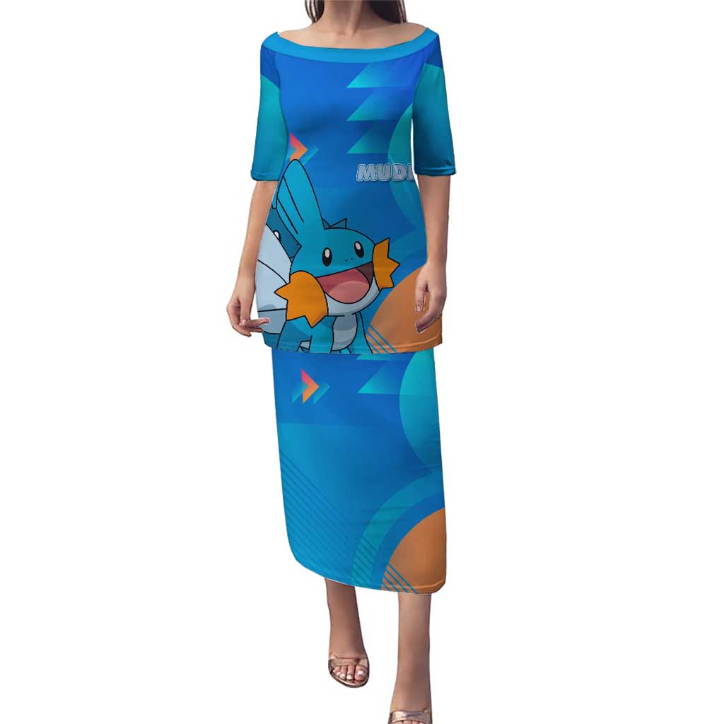 Mudkip Poké Puletasi Playful Blue Gradient Cartoon Style