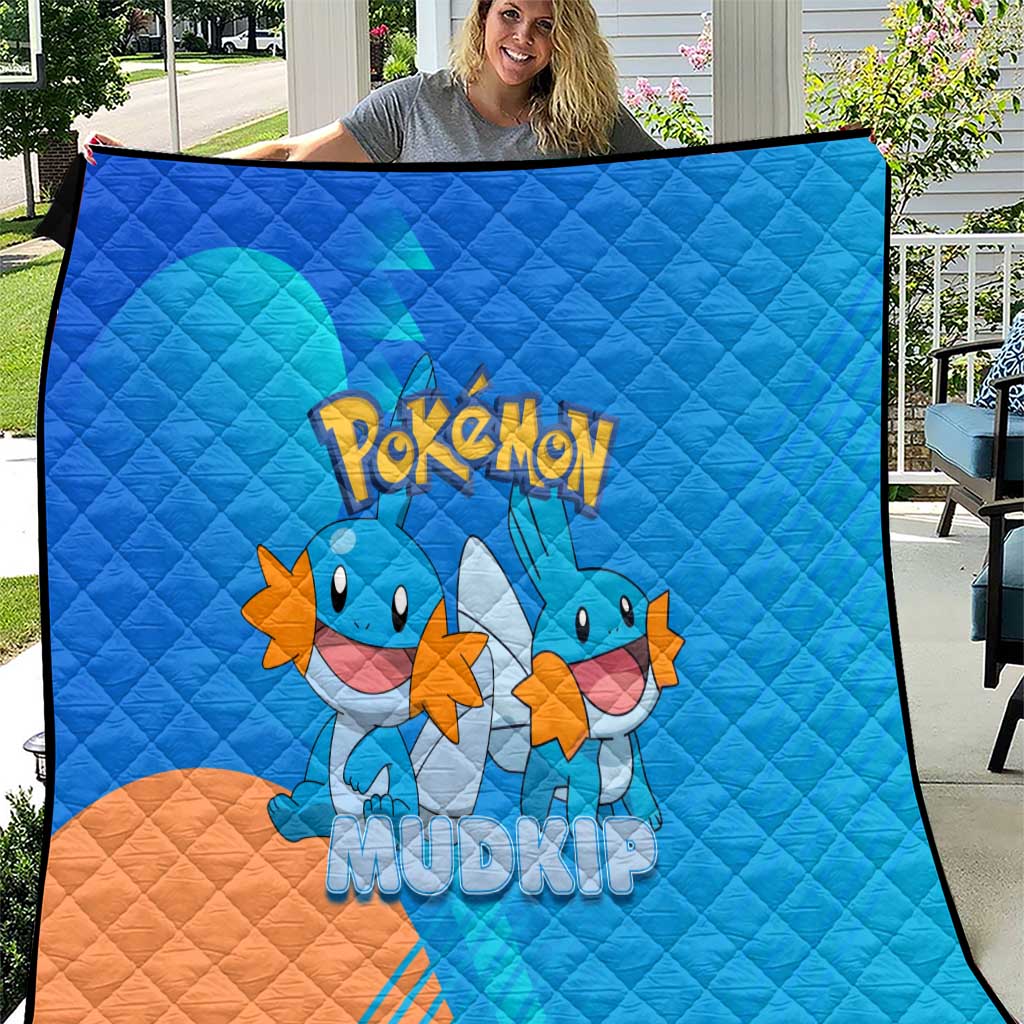 Mudkip Poké Quilt Playful Blue Gradient Cartoon Style