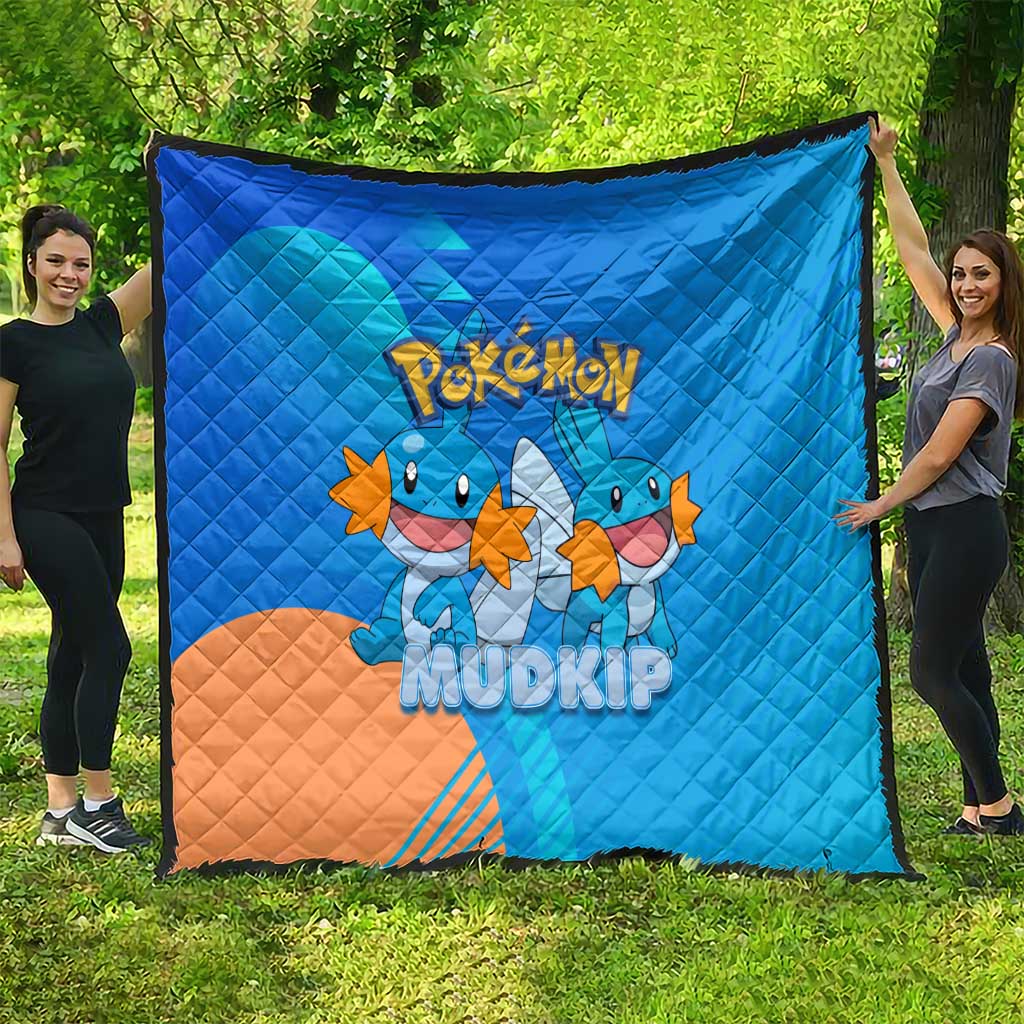 Mudkip Poké Quilt Playful Blue Gradient Cartoon Style