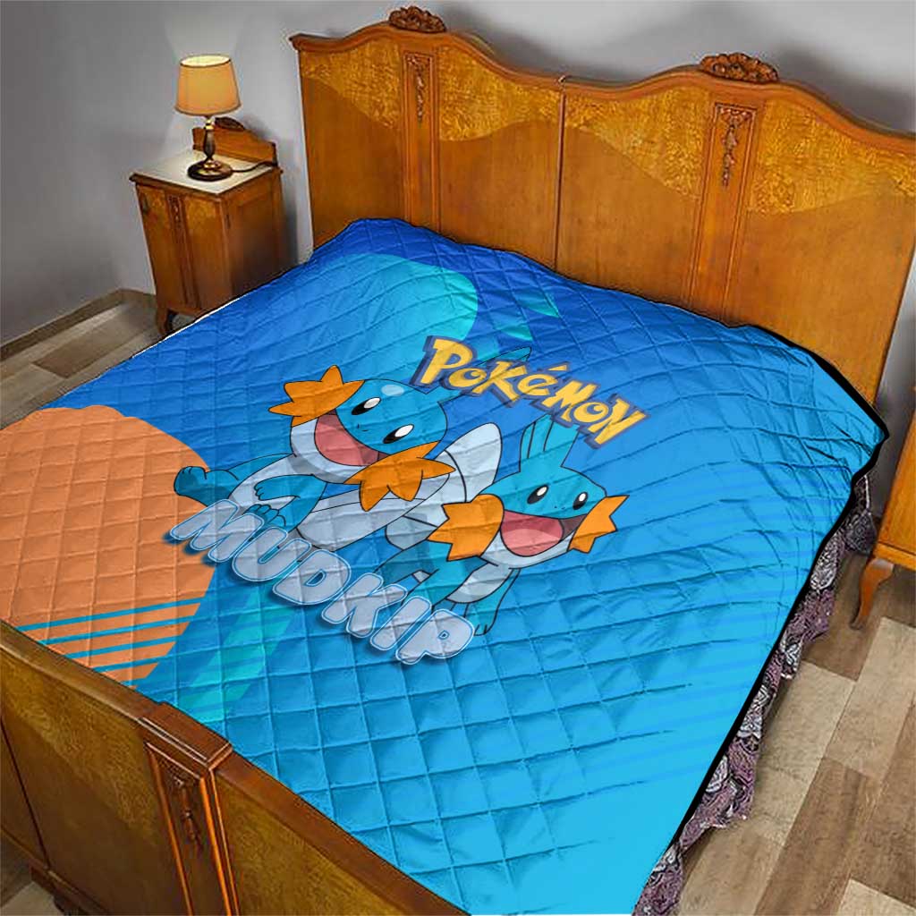 Mudkip Poké Quilt Playful Blue Gradient Cartoon Style
