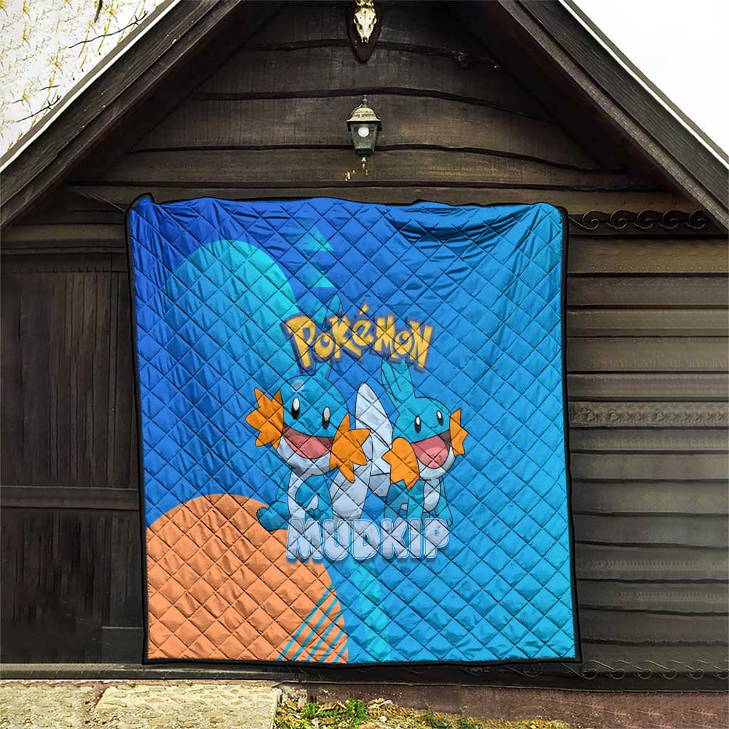Mudkip Poké Quilt Playful Blue Gradient Cartoon Style