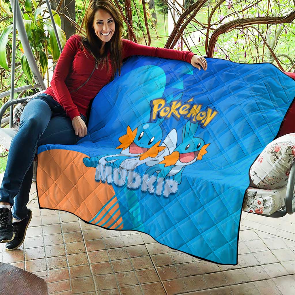 Mudkip Poké Quilt Playful Blue Gradient Cartoon Style