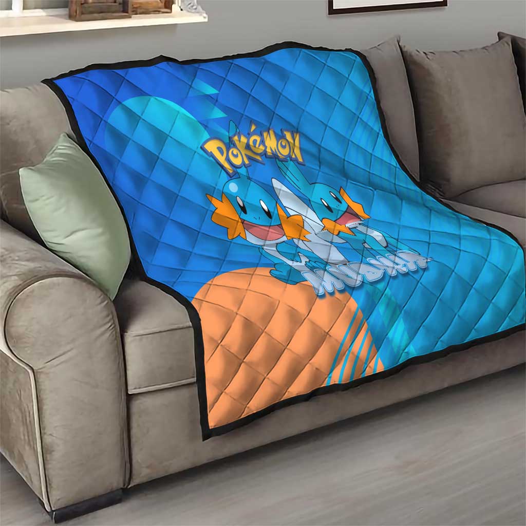 Mudkip Poké Quilt Playful Blue Gradient Cartoon Style