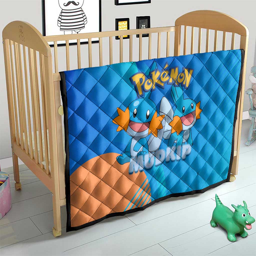 Mudkip Poké Quilt Playful Blue Gradient Cartoon Style