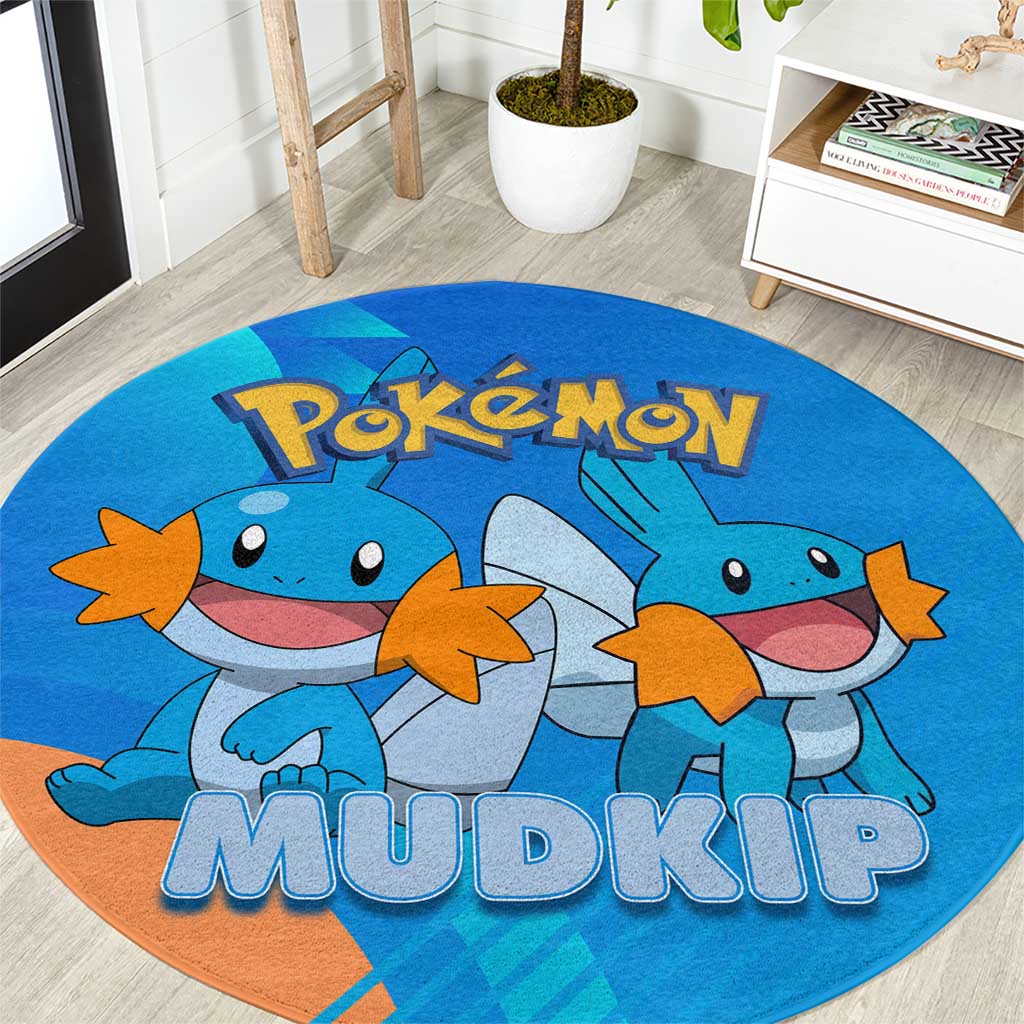 Mudkip Poké Round Carpet Playful Blue Gradient Cartoon Style