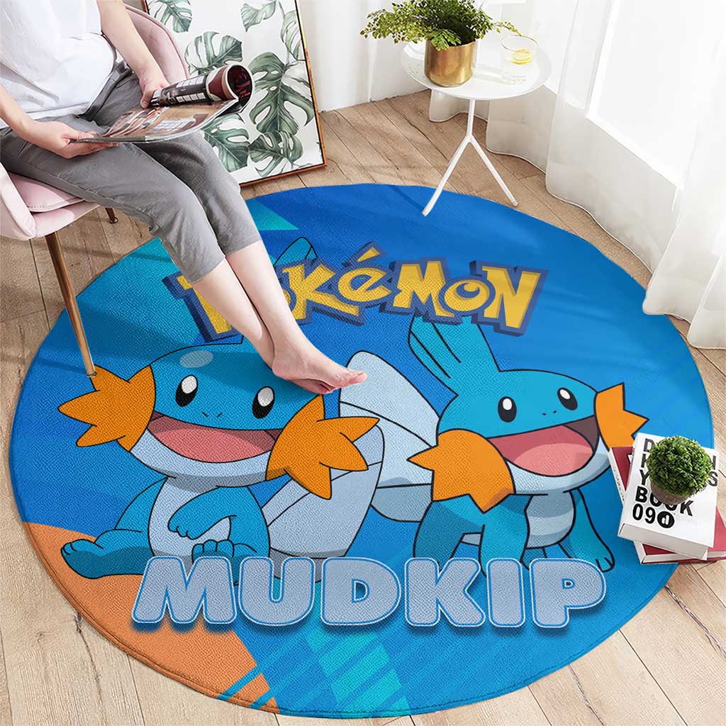 Mudkip Poké Round Carpet Playful Blue Gradient Cartoon Style