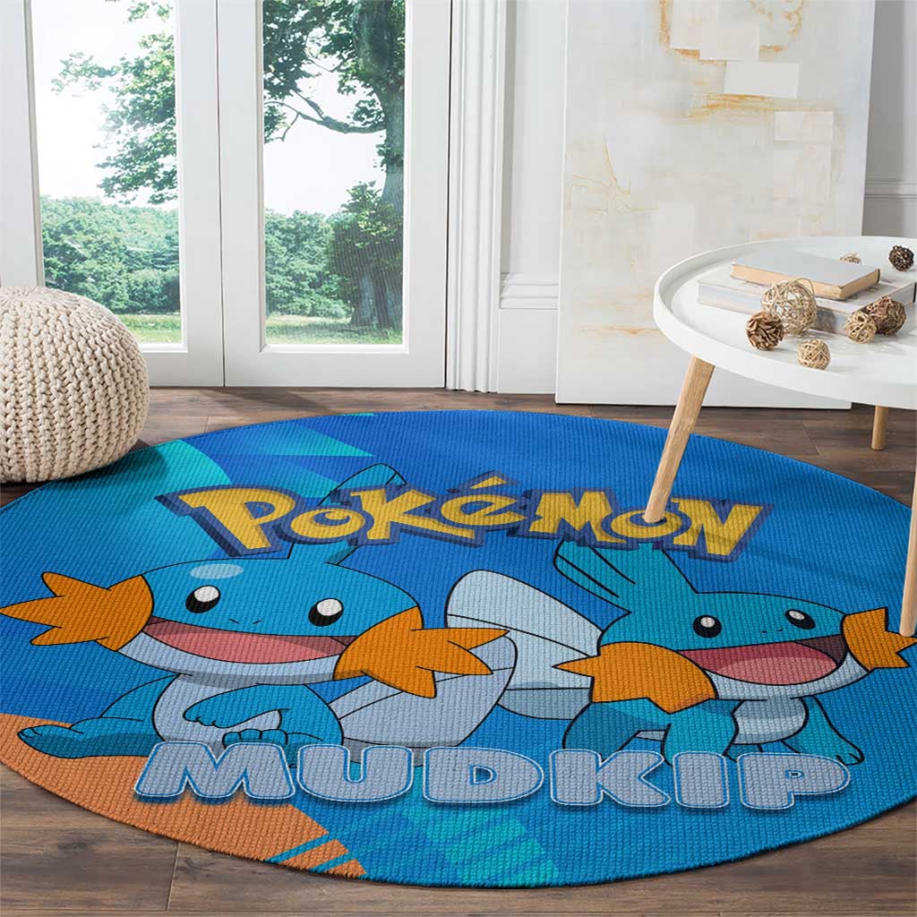 Mudkip Poké Round Carpet Playful Blue Gradient Cartoon Style