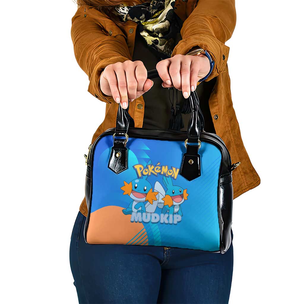 Mudkip Poké Shoulder Handbag Playful Blue Gradient Cartoon Style