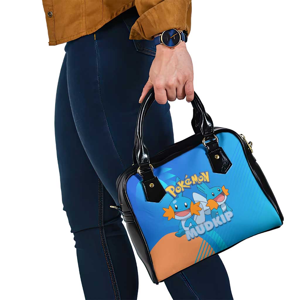 Mudkip Poké Shoulder Handbag Playful Blue Gradient Cartoon Style