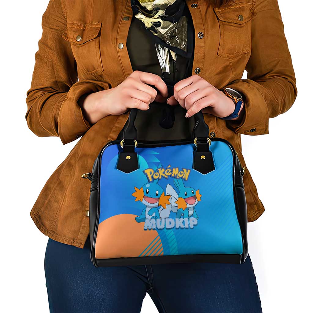 Mudkip Poké Shoulder Handbag Playful Blue Gradient Cartoon Style