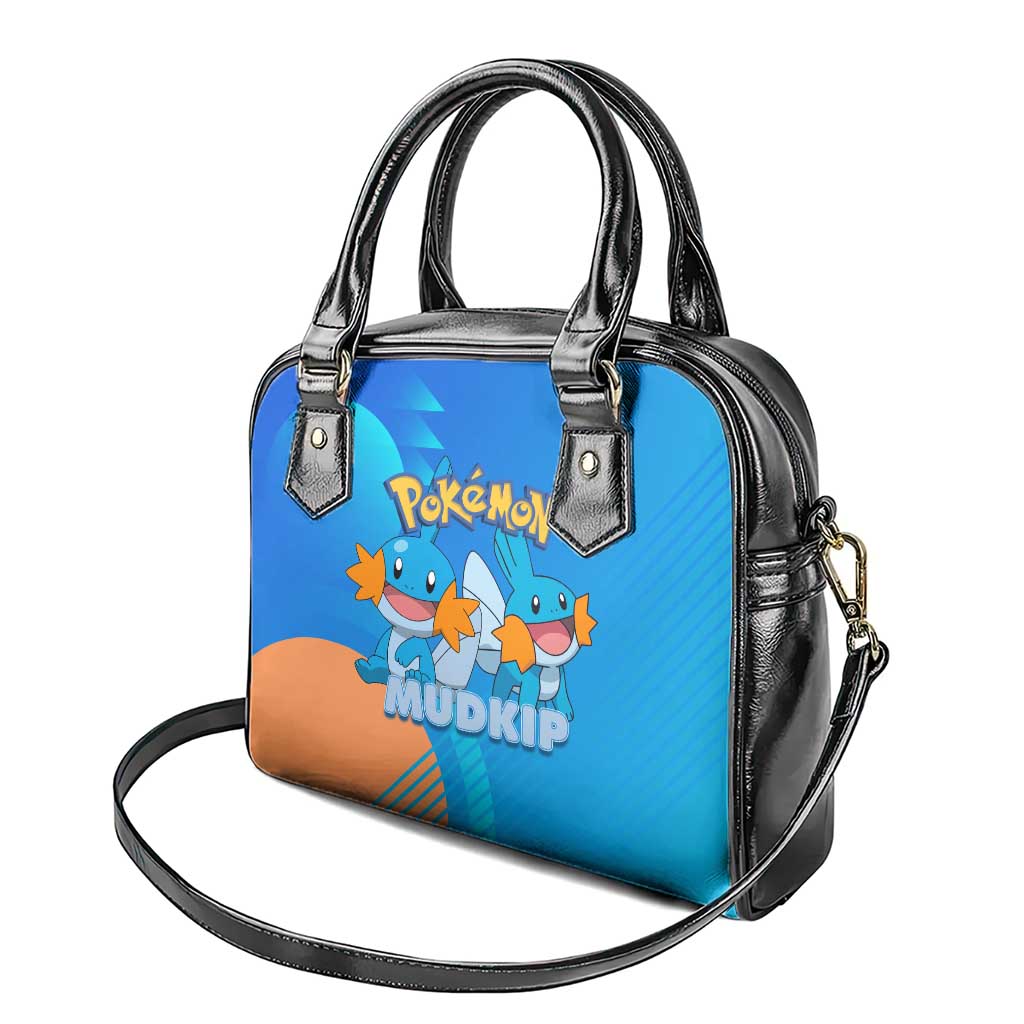 Mudkip Poké Shoulder Handbag Playful Blue Gradient Cartoon Style