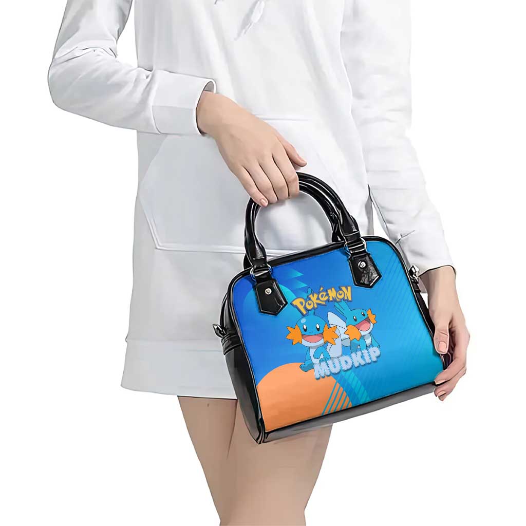 Mudkip Poké Shoulder Handbag Playful Blue Gradient Cartoon Style