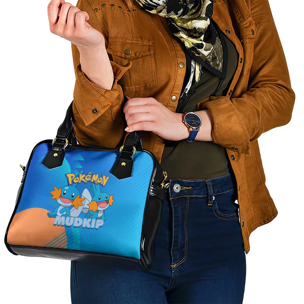 Mudkip Poké Shoulder Handbag Playful Blue Gradient Cartoon Style
