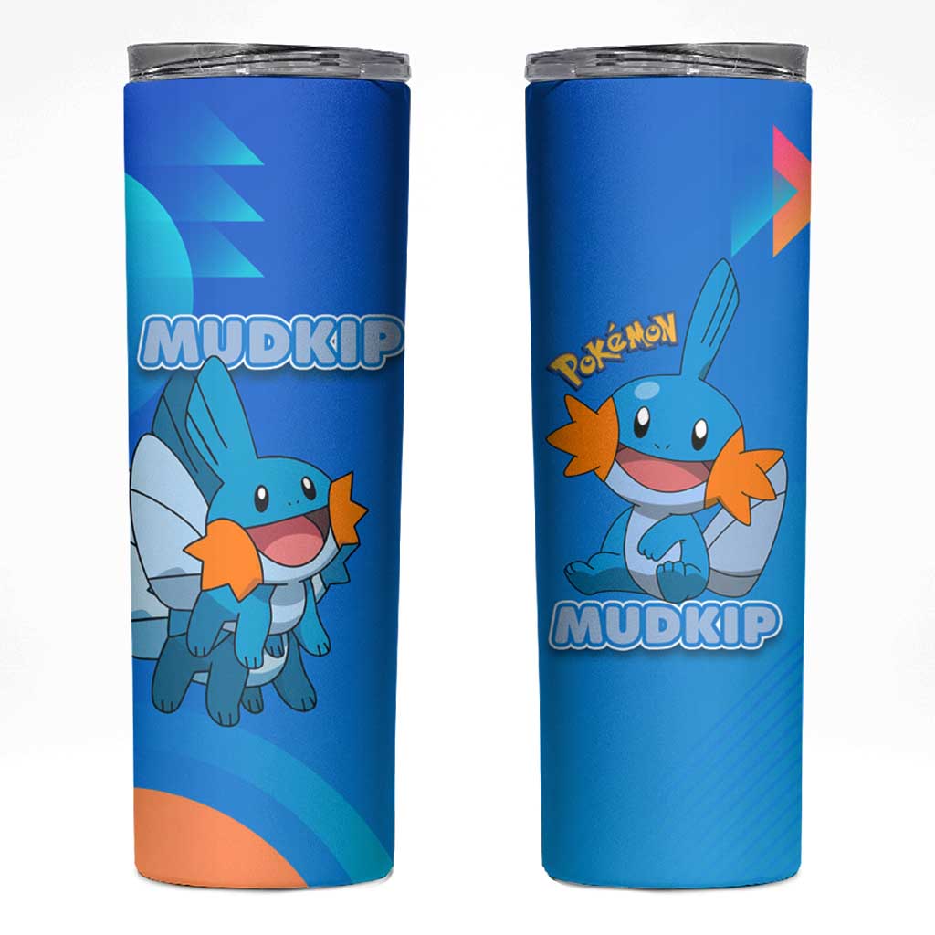 Mudkip Poké Skinny Tumbler Playful Blue Gradient Cartoon Style