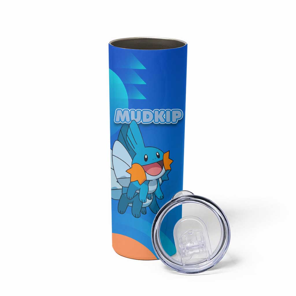 Mudkip Poké Skinny Tumbler Playful Blue Gradient Cartoon Style