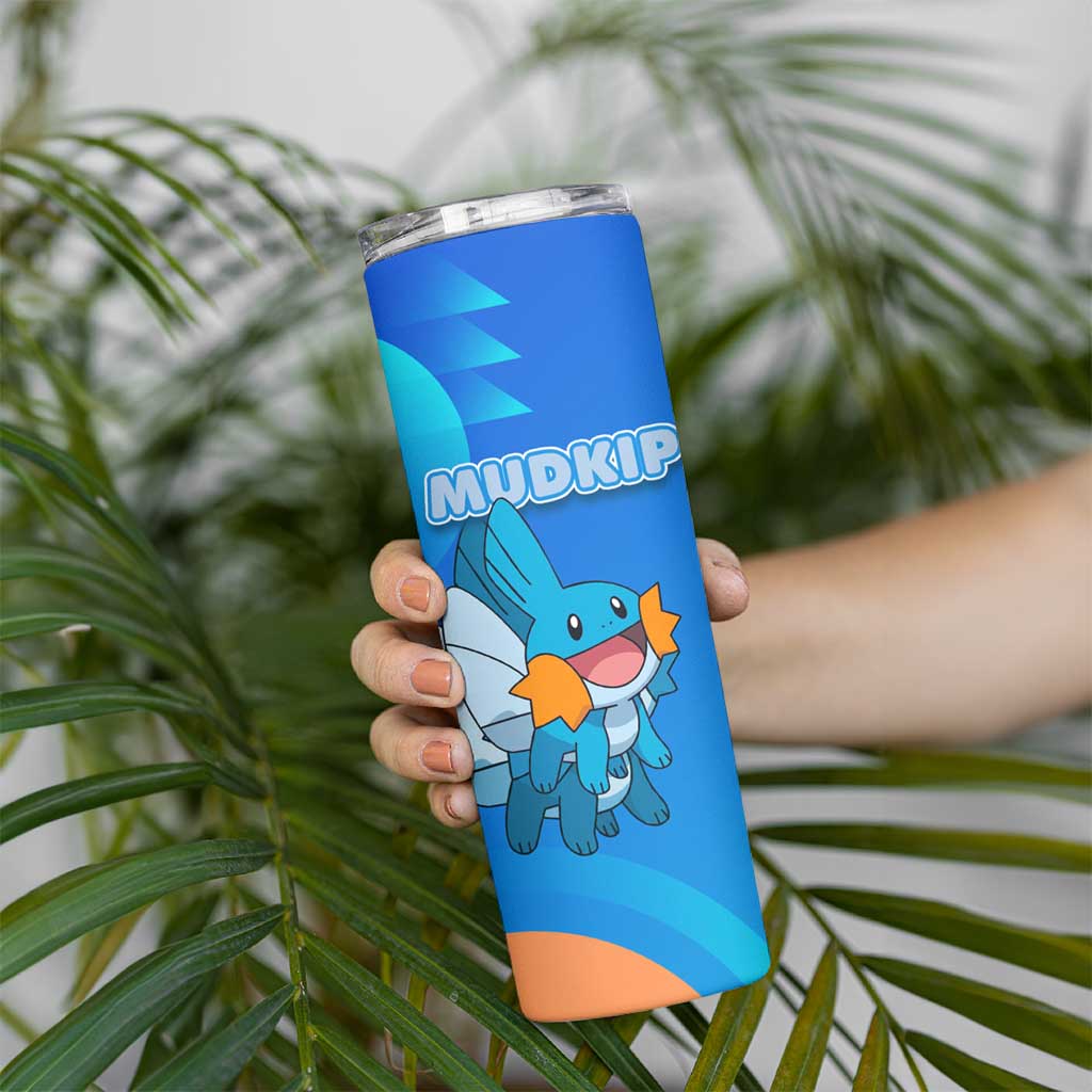 Mudkip Poké Skinny Tumbler Playful Blue Gradient Cartoon Style