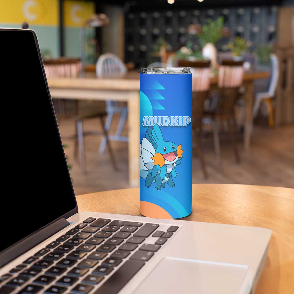 Mudkip Poké Skinny Tumbler Playful Blue Gradient Cartoon Style