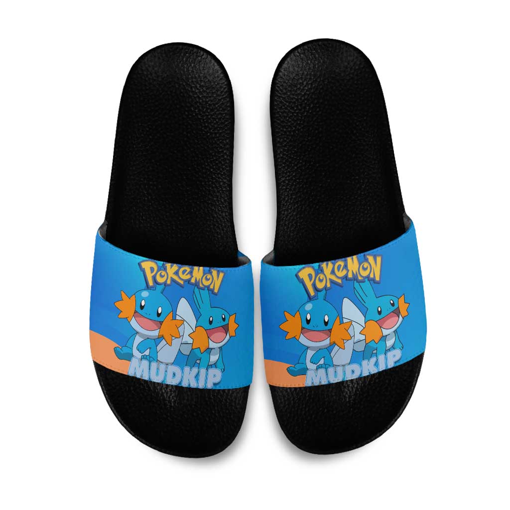 Mudkip Poké Slide Sandals Playful Blue Gradient Cartoon Style