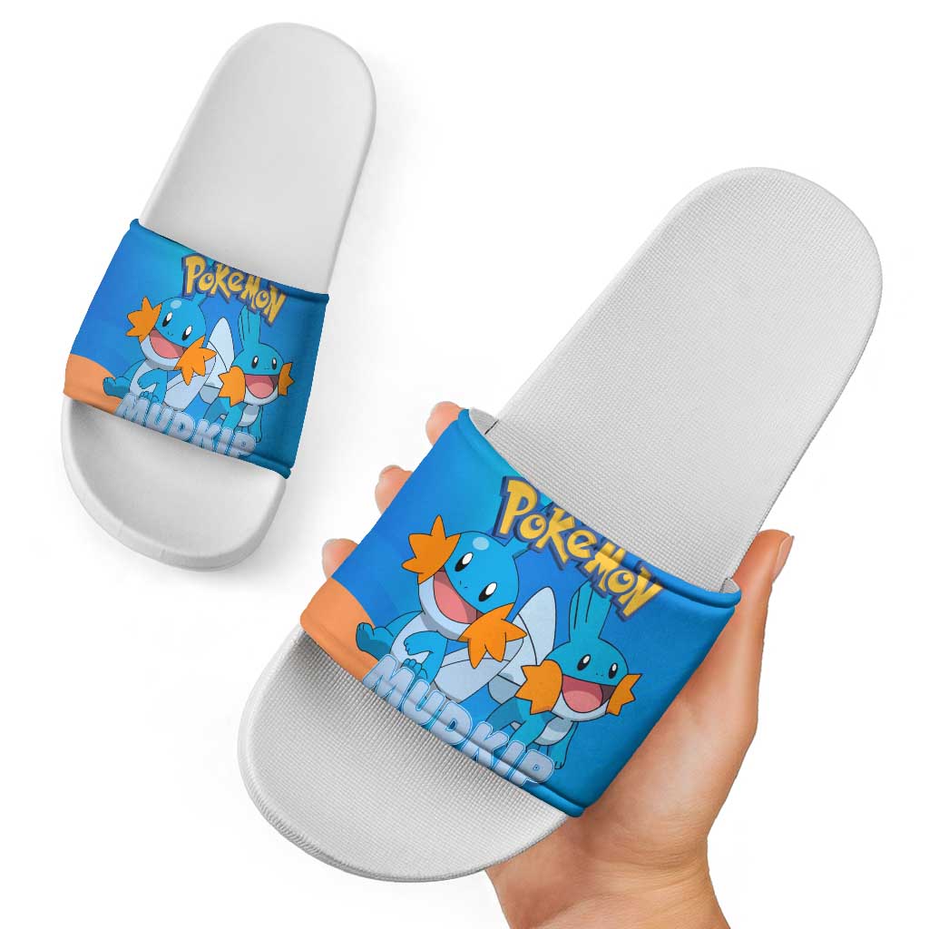 Mudkip Poké Slide Sandals Playful Blue Gradient Cartoon Style