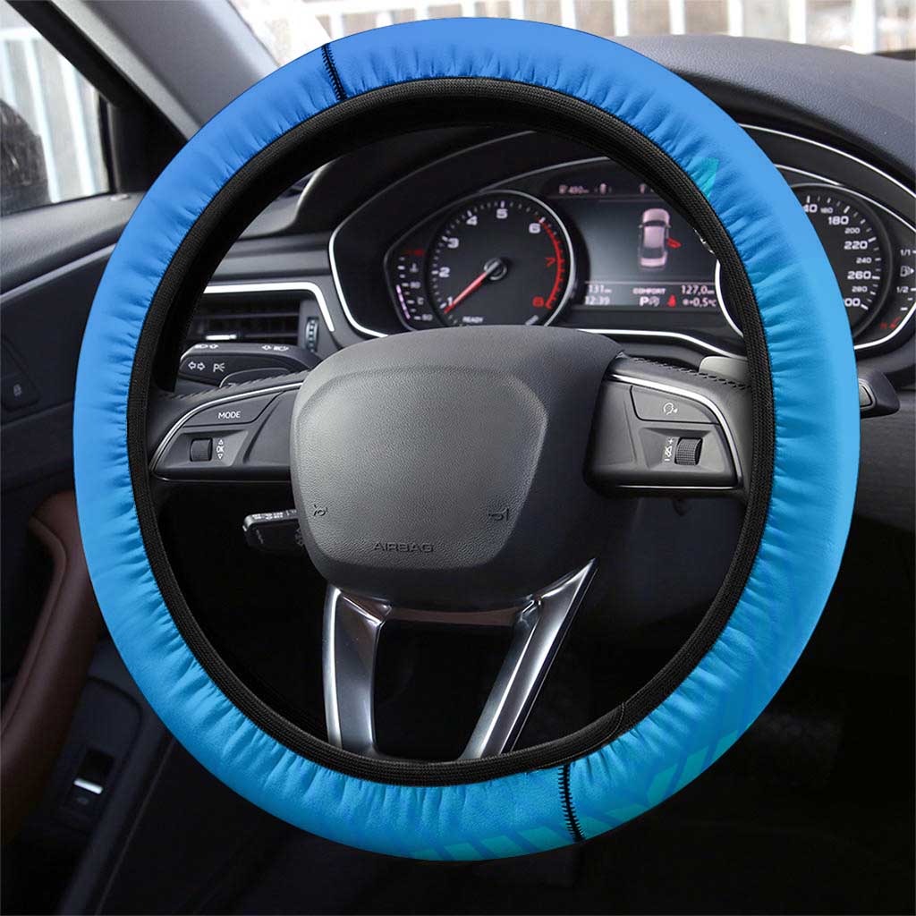 Mudkip Poké Steering Wheel Cover Playful Blue Gradient Cartoon Style