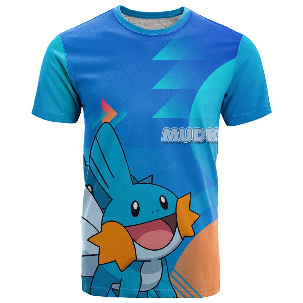 Mudkip Poké T Shirt Playful Blue Gradient Cartoon Style
