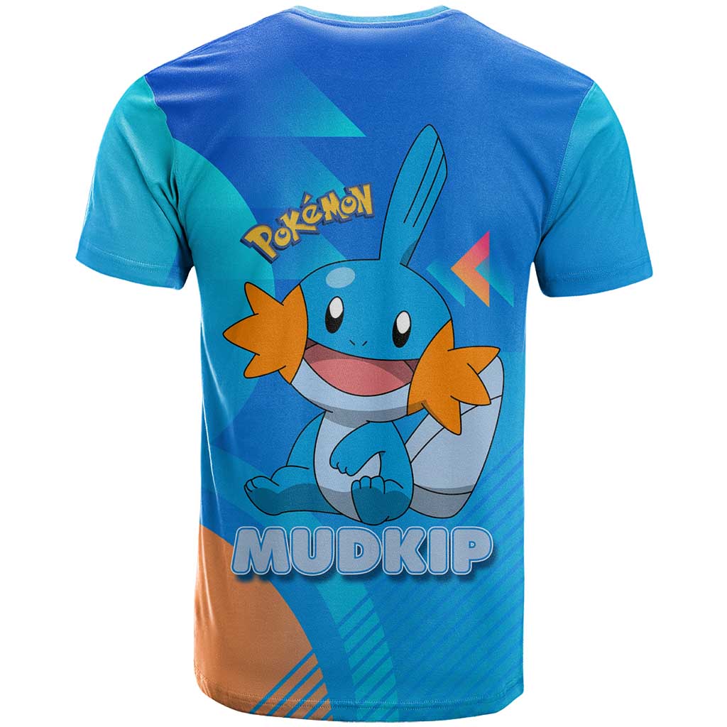 Mudkip Poké T Shirt Playful Blue Gradient Cartoon Style